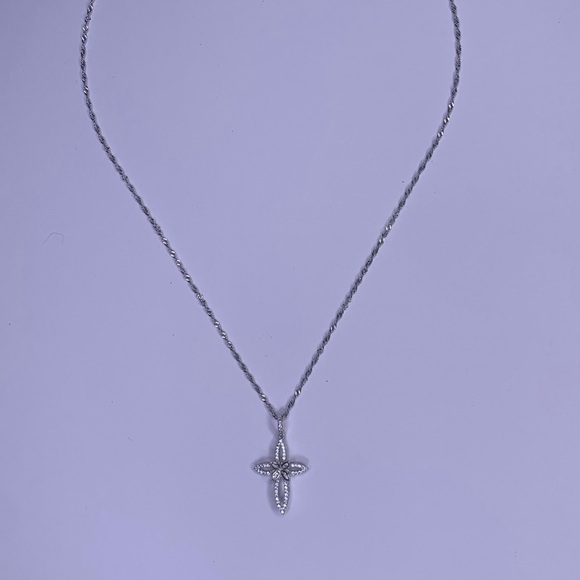 Sterling Silver Cross Pendant and Necklace - Picture 1 of 10